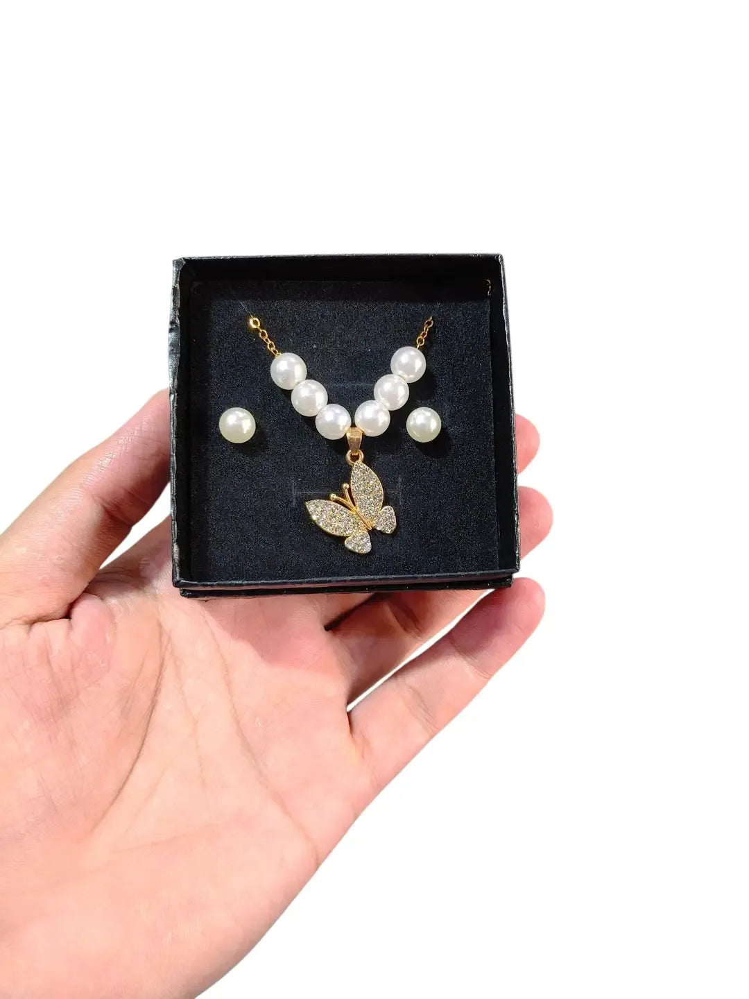 Modern Design Gold Plated Crystal Pendant Set