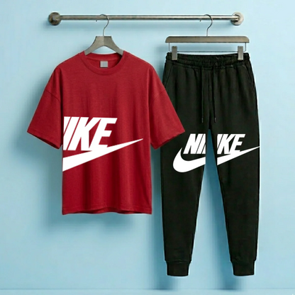 Loose Fit Contrast Summer Suit for Men