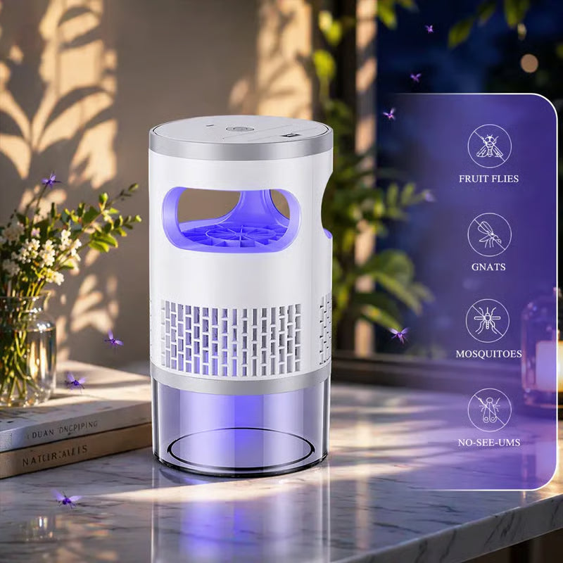 Indoor LED Bug Zapper – Bionic UV Light Trap & Night Light – Quiet & Safe for Bedroom – Chemical-Free Mosquito Killer 💡