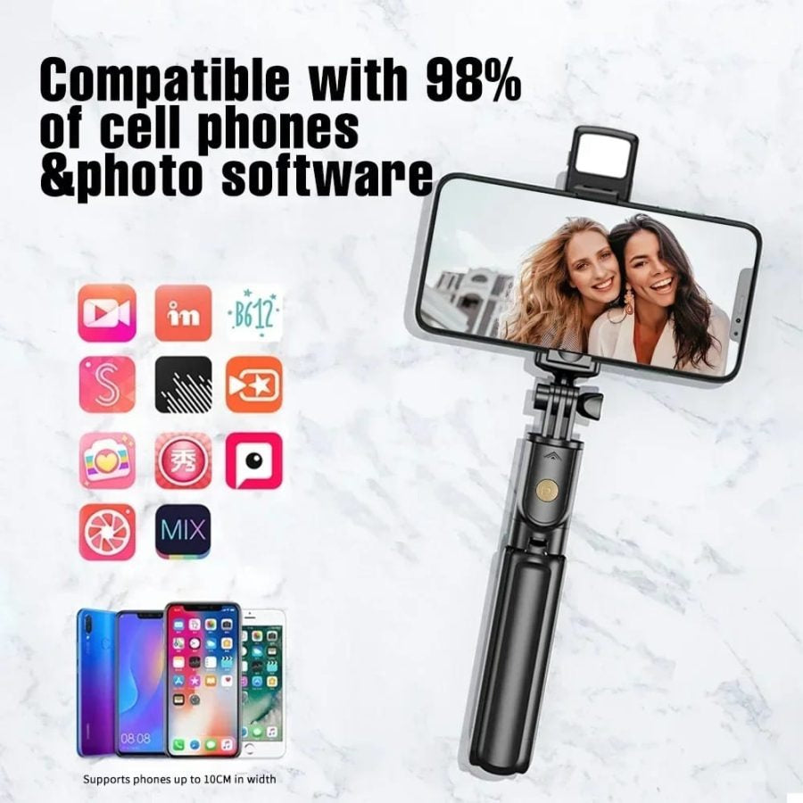 NeePho P170S Selfie Stick Tripod | Extendable , Bluetooth Remote, Universal Smartphone Mount | Durable Metal Build & Lightweight Design