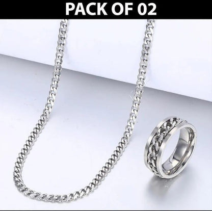 Silver Necklace Set 18" Lightweight Elegant Daily Wear