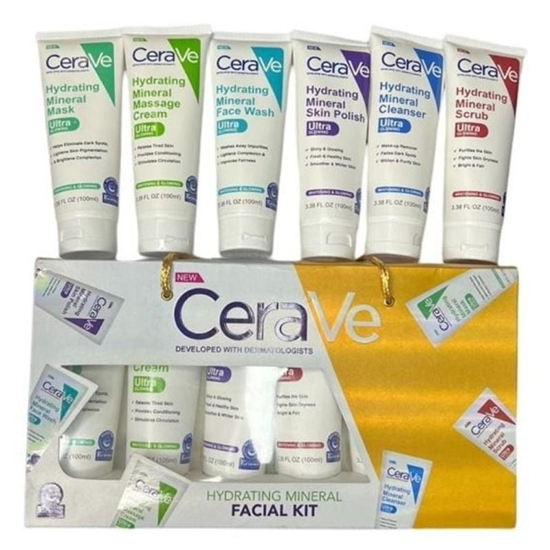 CeraVe 4-in-1 Skincare Kit | Cleanser, Serum, Sunblock & Night Cream | Dermatologist-Approved Routine