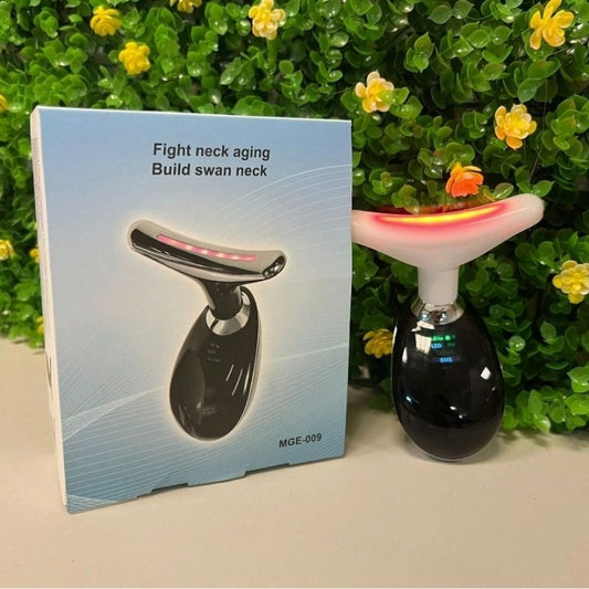 3-in-1 Rechargeable Face & Neck Massager | Red Light Therapy & Microcurrent Anti-Wrinkle Device