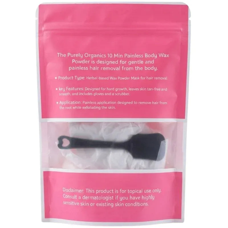 Meow Club 10-Min Painless Body Wax Powder with Spoon | Orange Hair Removal Wax for Smooth Skin