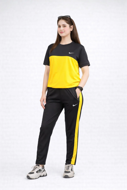 NIK Black & Yellow Dri-Fit Tracksuit - F