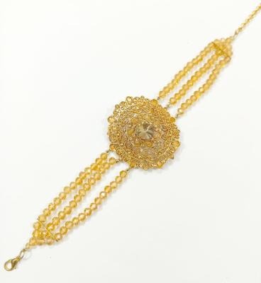 Golden Floral Bracelet for Women with Adjustable Size
