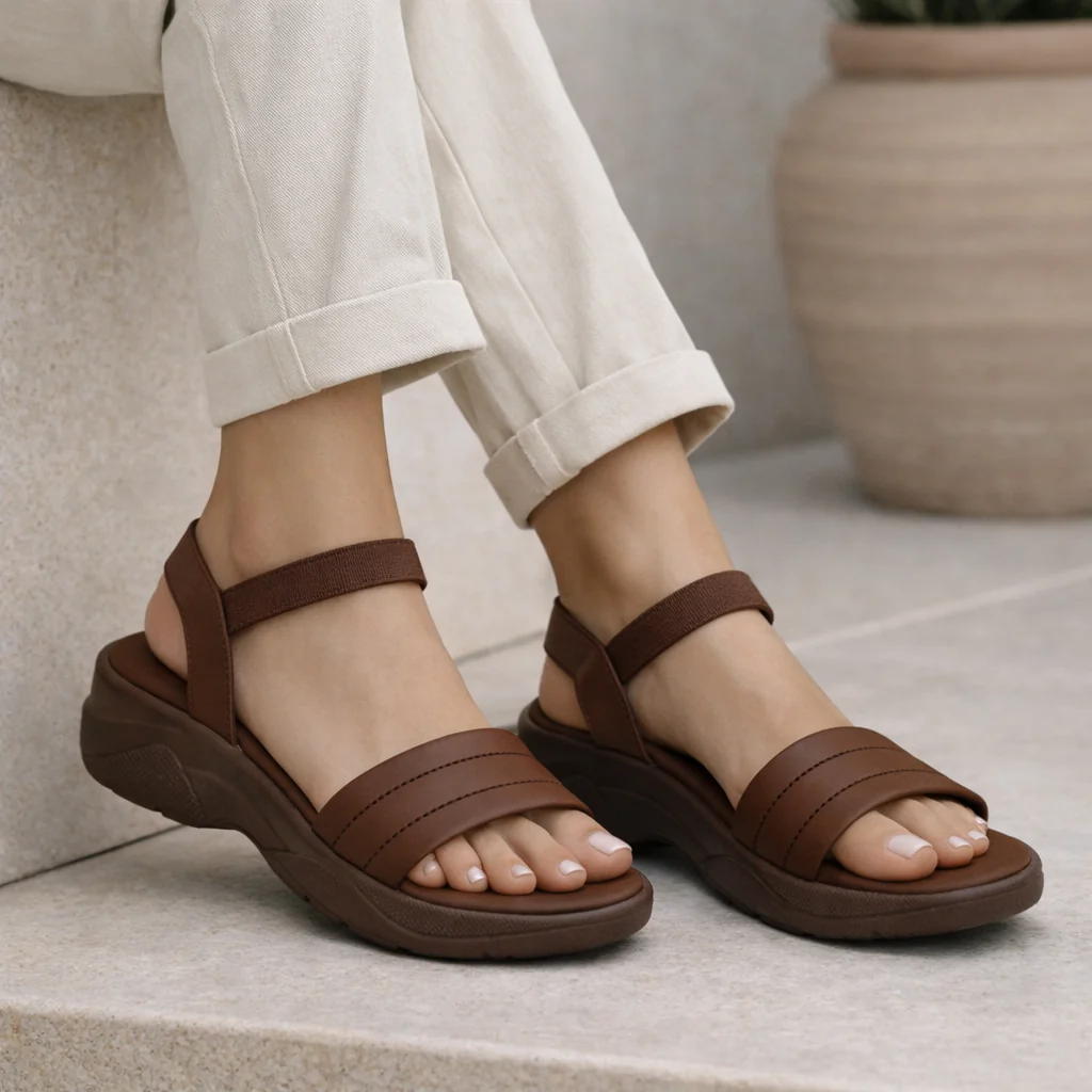 Mova Comfort Sandals with Ankle Strap WS10 - Brown