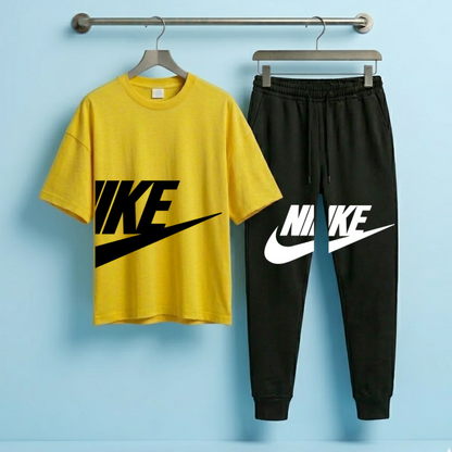 Loose Fit Contrast Summer Suit for Men