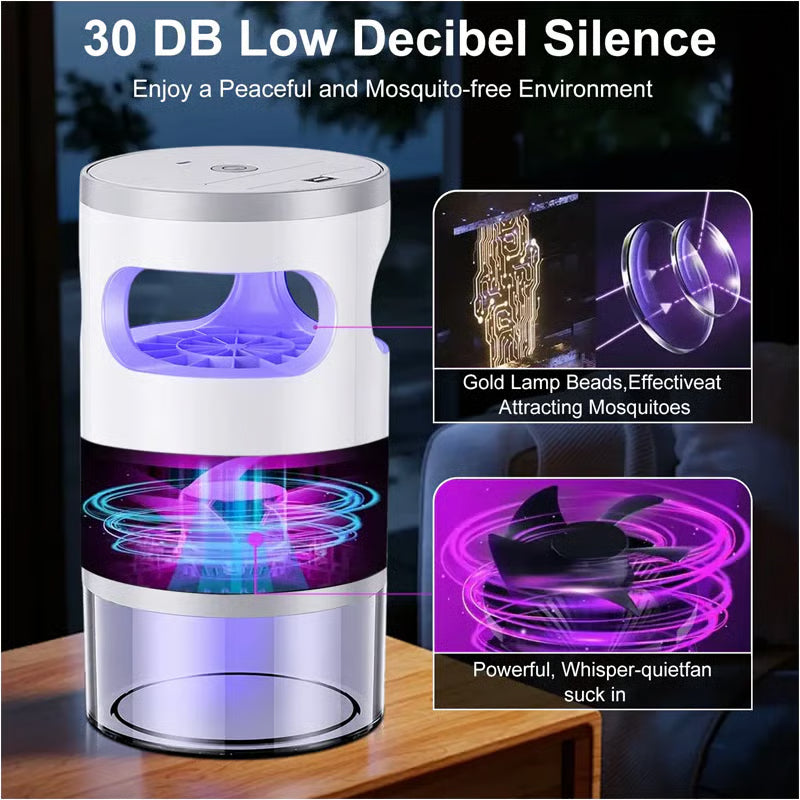 Indoor LED Bug Zapper – Bionic UV Light Trap & Night Light – Quiet & Safe for Bedroom – Chemical-Free Mosquito Killer 💡