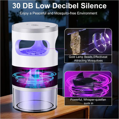 Indoor LED Bug Zapper – Bionic UV Light Trap & Night Light – Quiet & Safe for Bedroom – Chemical-Free Mosquito Killer 💡