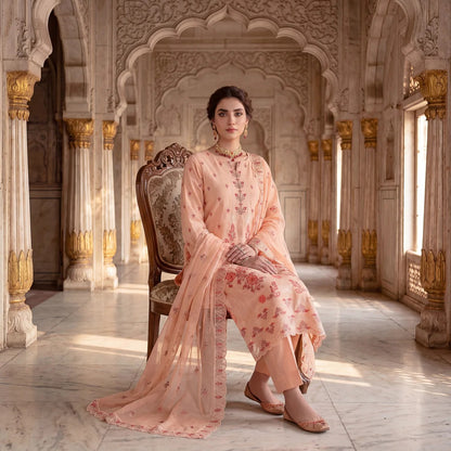 Mah-Noor By MahPosh Premium Doria Lawn Embroidered 3PC D-29
